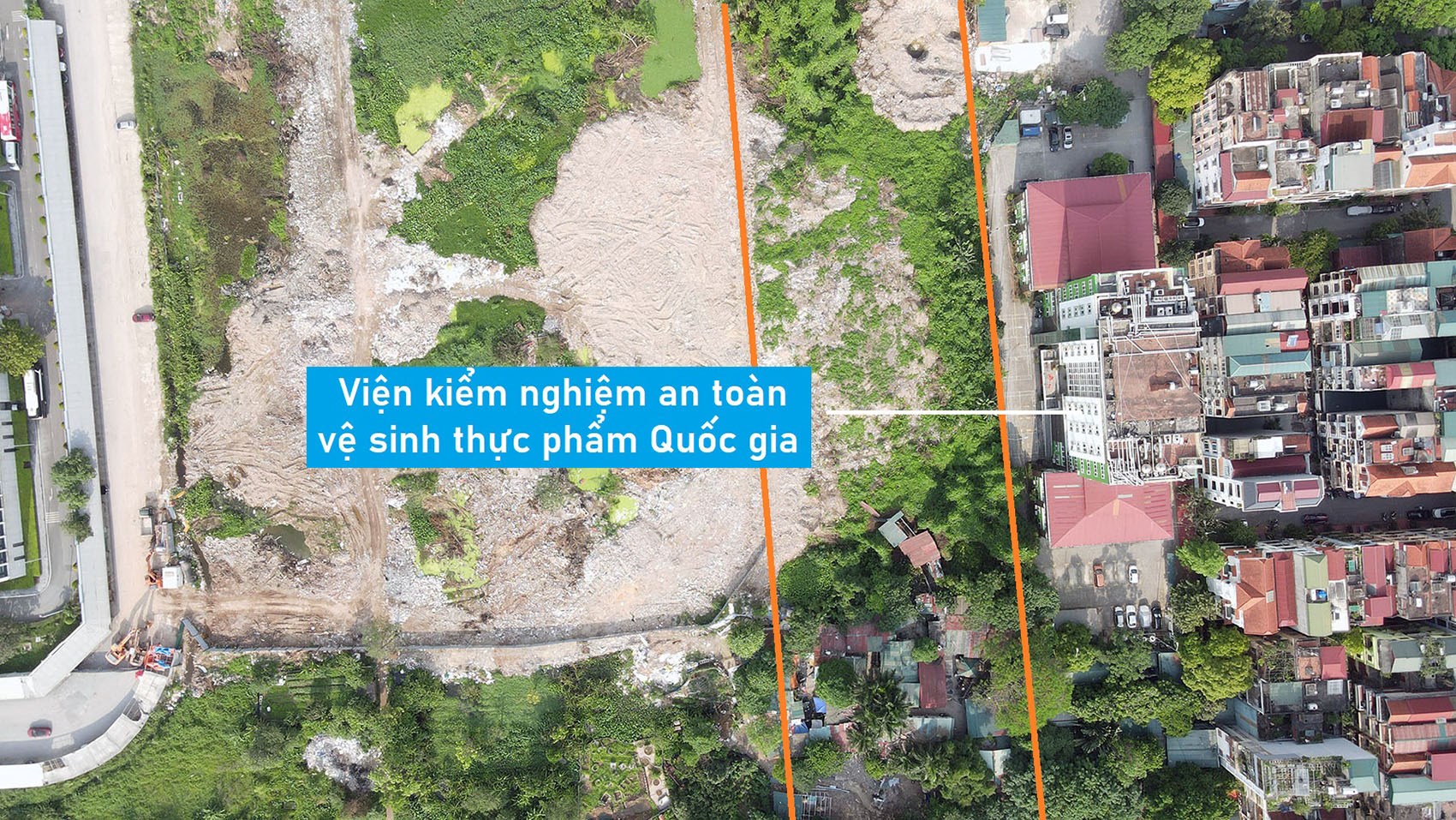 Toàn cảnh vị trí sẽ xây hầm chui tại nút giao đường Hoàng Quốc Việt - Phạm Văn Đồng