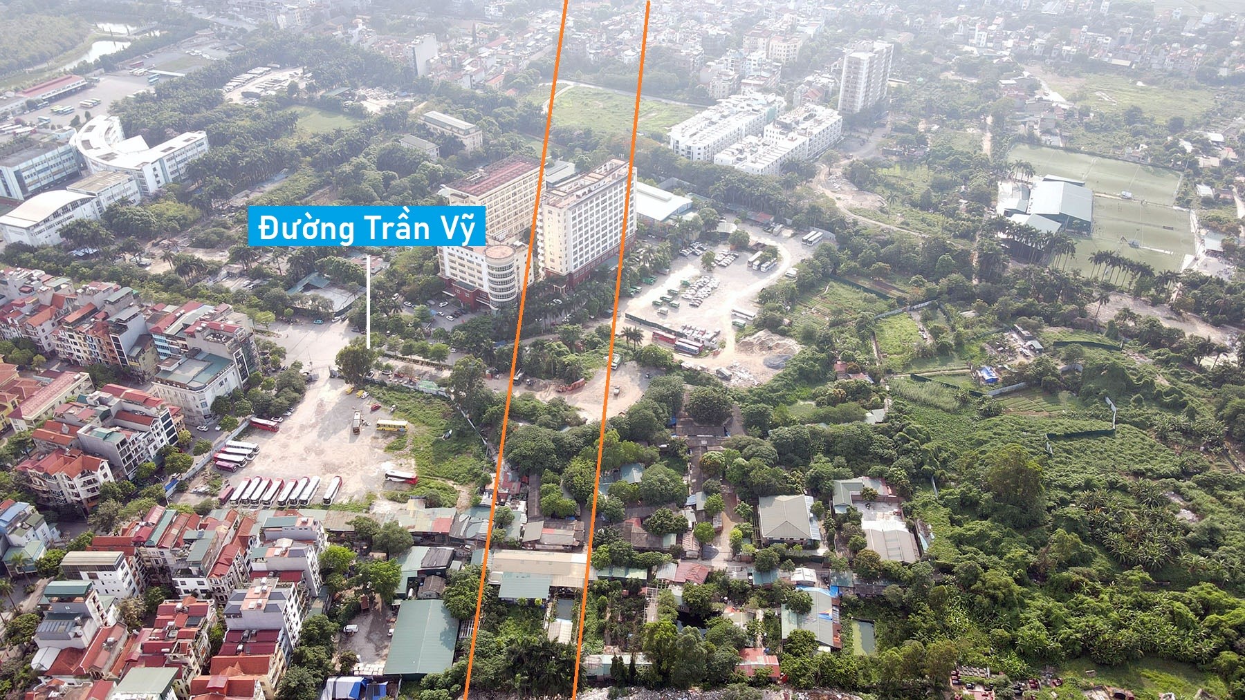 Toàn cảnh vị trí sẽ xây hầm chui tại nút giao đường Hoàng Quốc Việt - Phạm Văn Đồng