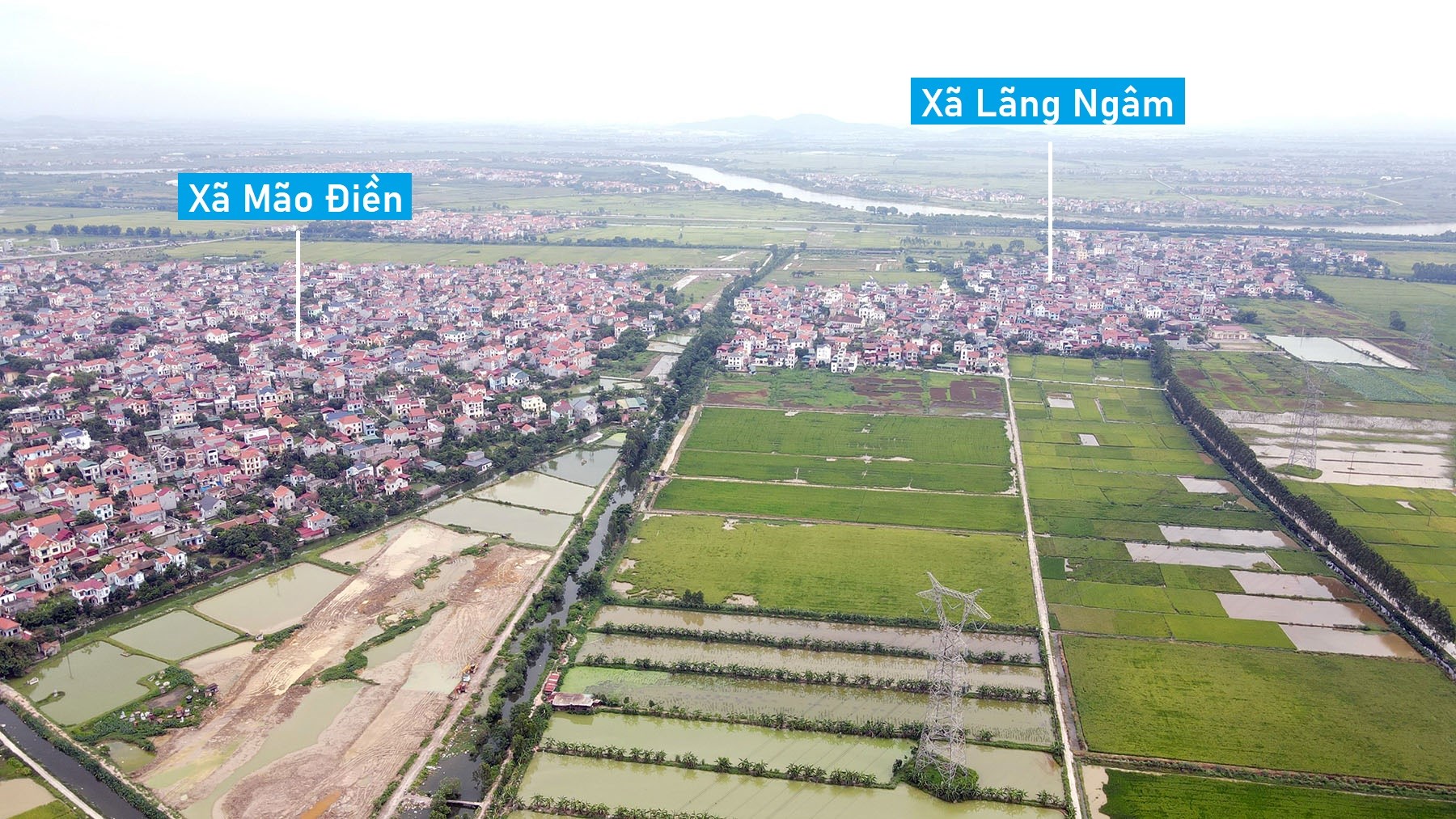 Toàn cảnh Vành đai 4 đang xây dựng qua thị xã Thuận Thành và huyện Gia Bình, Bắc Ninh