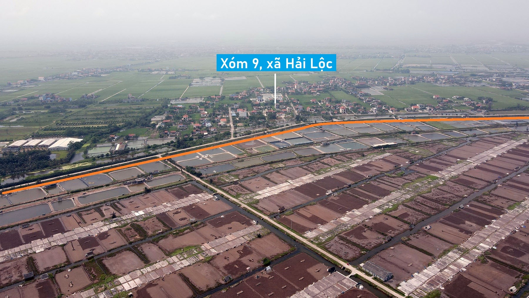 Toàn cảnh vị trí quy hoạch KCN Nam Hải Hậu khoảng 100 ha trên tuyến đường bộ ven biển Nam Định