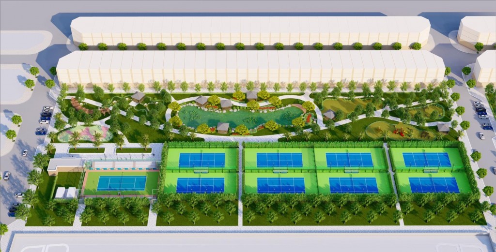 Tổ hợp sân tennis được đầu tư tại Vinhomes Ocean Park 2 sẽ mang tới đặc quyền mới cho cư dân (ảnh minh họa tiện ích)