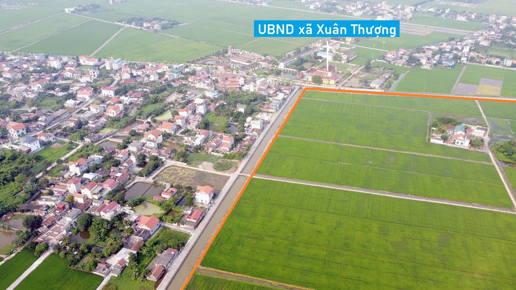 Toàn cảnh vị trí dự kiến quy hoạch KCN Thượng Thành khoảng 395 ha ở Xuân Trường, Nam Định