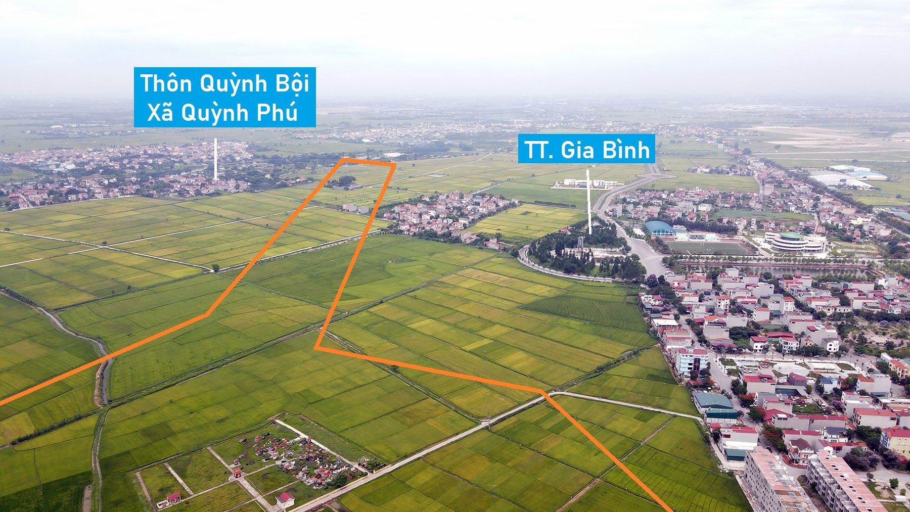 Toàn cảnh vị trí quy hoạch sân bay Gia Bình, Bắc Ninh