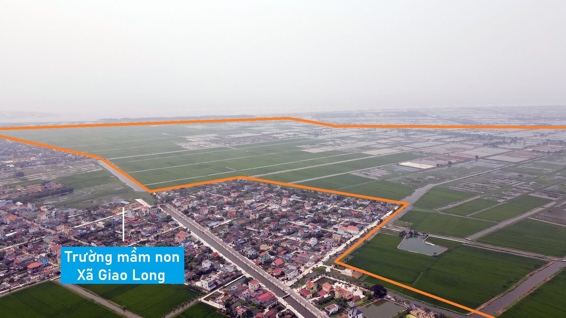 Toàn cảnh vị trí dự kiến quy hoạch KCN Hải Long khoảng 1.100 ha ở Giao Thủy, Nam Định