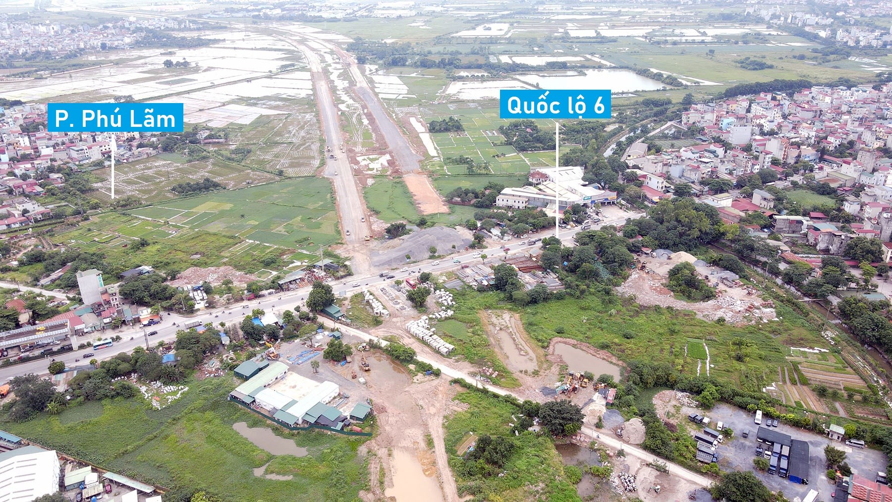 Hình ảnh đường vành đai 4 Hà Nội qua quận Hà Đông sau một năm thi công