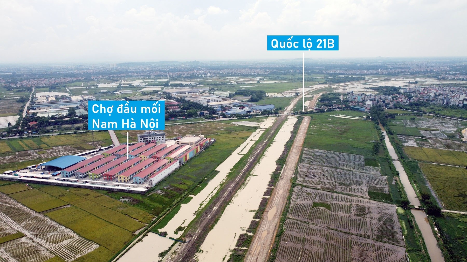Hình ảnh đường vành đai 4 Hà Nội qua huyện Thanh Oai sau một năm thi công