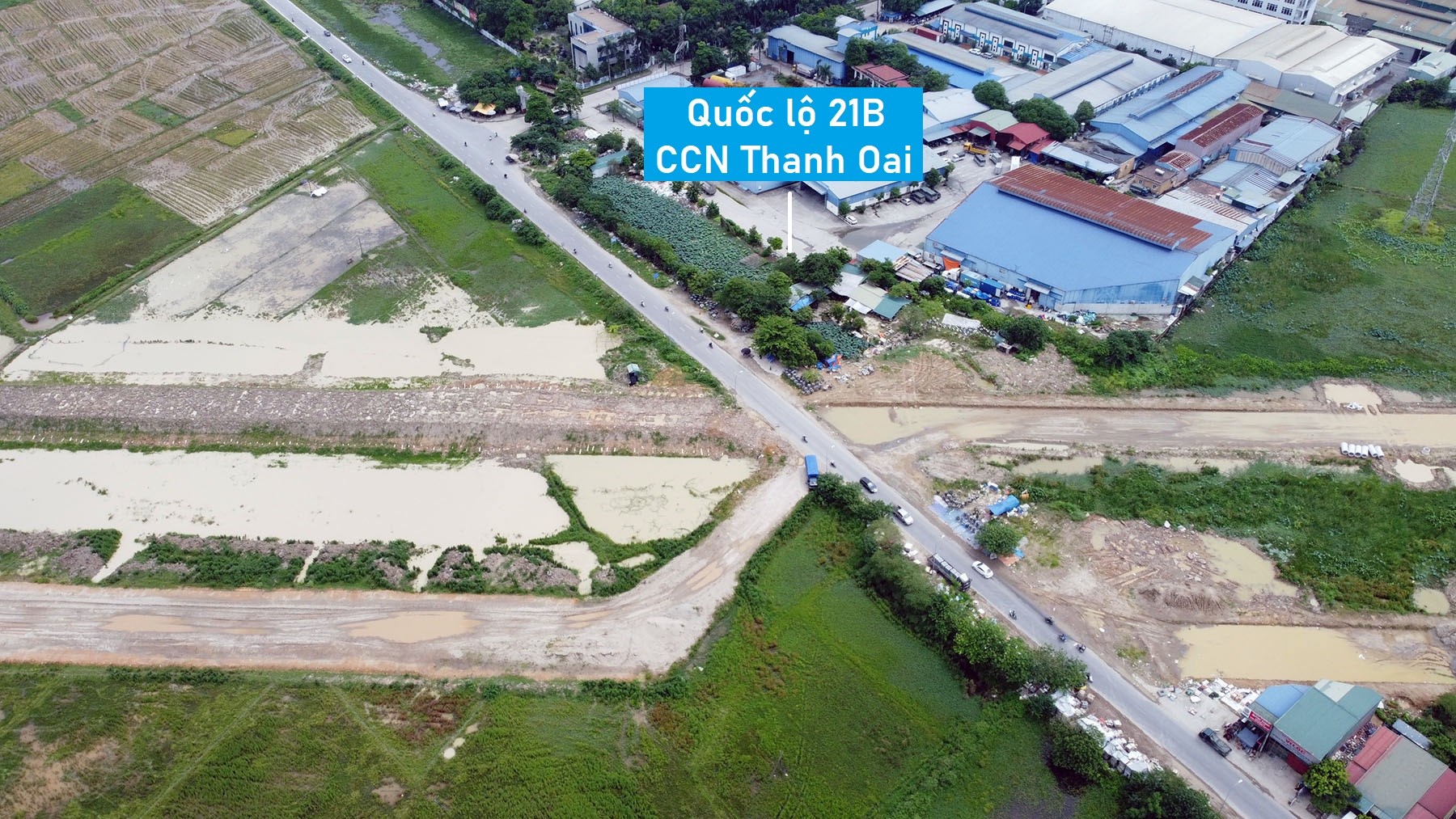 Hình ảnh đường vành đai 4 Hà Nội qua huyện Thanh Oai sau một năm thi công