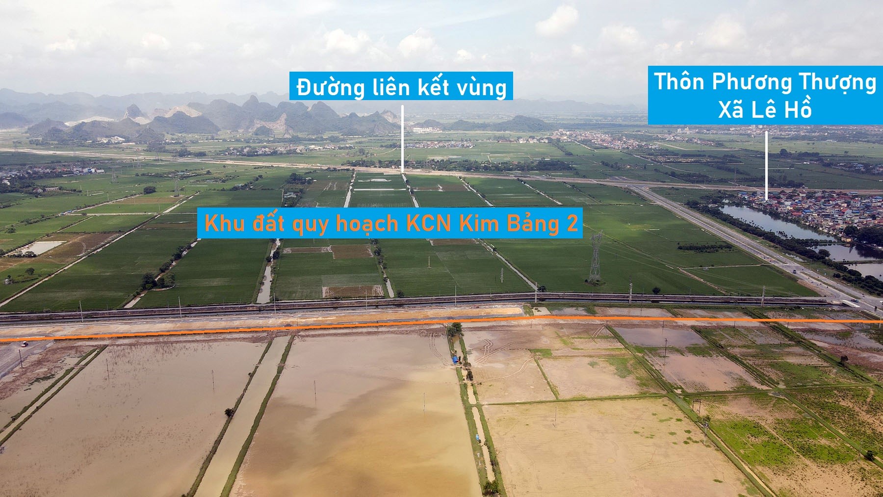 Toàn ảnh KCN Kim Bảng 1 rộng 230 ha đang xây dựng