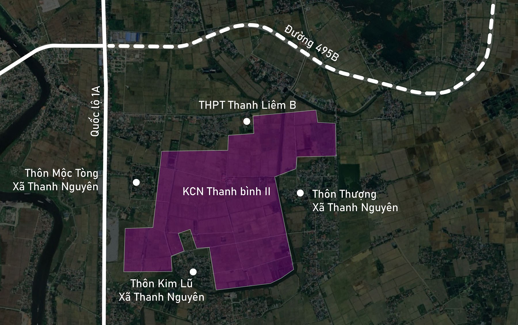 Toàn cảnh vị trí quy hoạch KCN Thanh Bình II rộng 300 ha ở Thanh Liêm, Hà Nam