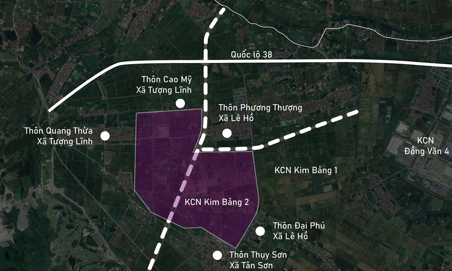 Toàn cảnh vị trí quy hoạch KCN Kim Bảng 2 rộng 270 ha ở Hà Nam