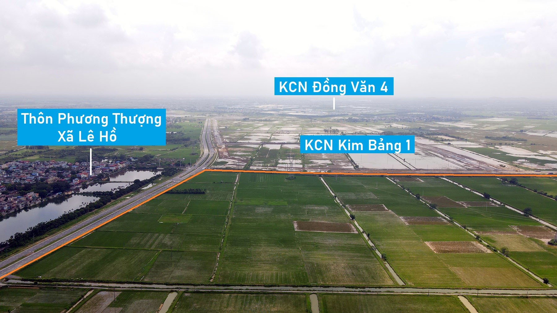 Toàn cảnh vị trí quy hoạch KCN Kim Bảng 2 rộng 270 ha ở Hà Nam