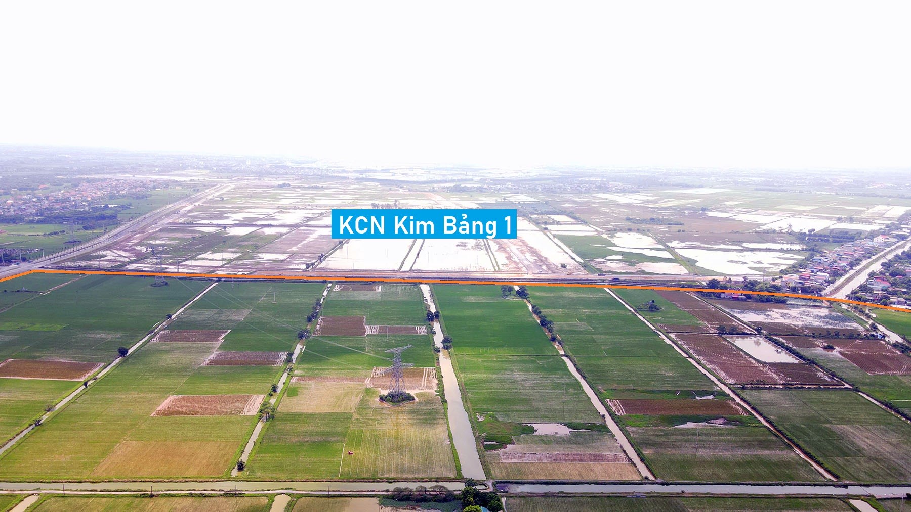 Toàn cảnh vị trí quy hoạch KCN Kim Bảng 2 rộng 270 ha ở Hà Nam