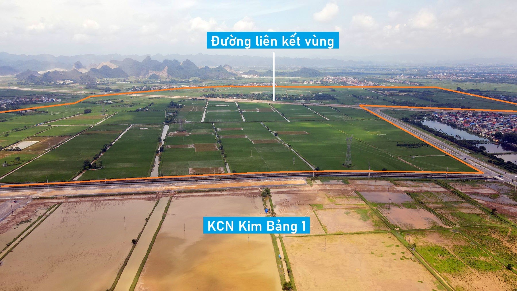 Toàn cảnh vị trí quy hoạch KCN Kim Bảng 2 rộng 270 ha ở Hà Nam