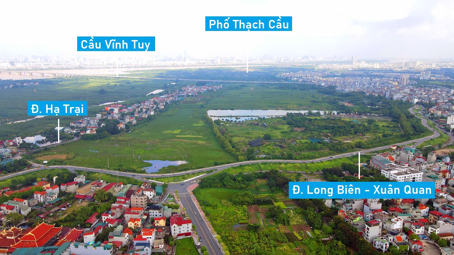 Toàn cảnh khu đất quy hoạch nhà ở 138,6 ha bên sông Hồng đoạn cầu Vĩnh Tuy vừa đưa vào kế hoạch sử dụng đất