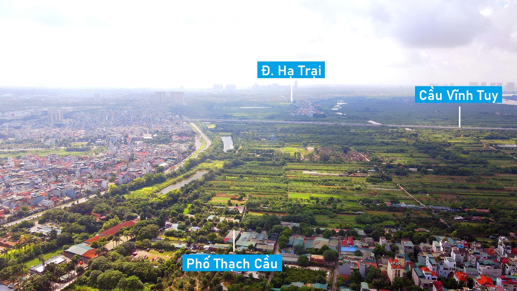 Toàn cảnh khu đất quy hoạch nhà ở 138,6 ha bên sông Hồng đoạn cầu Vĩnh Tuy vừa đưa vào kế hoạch sử dụng đất