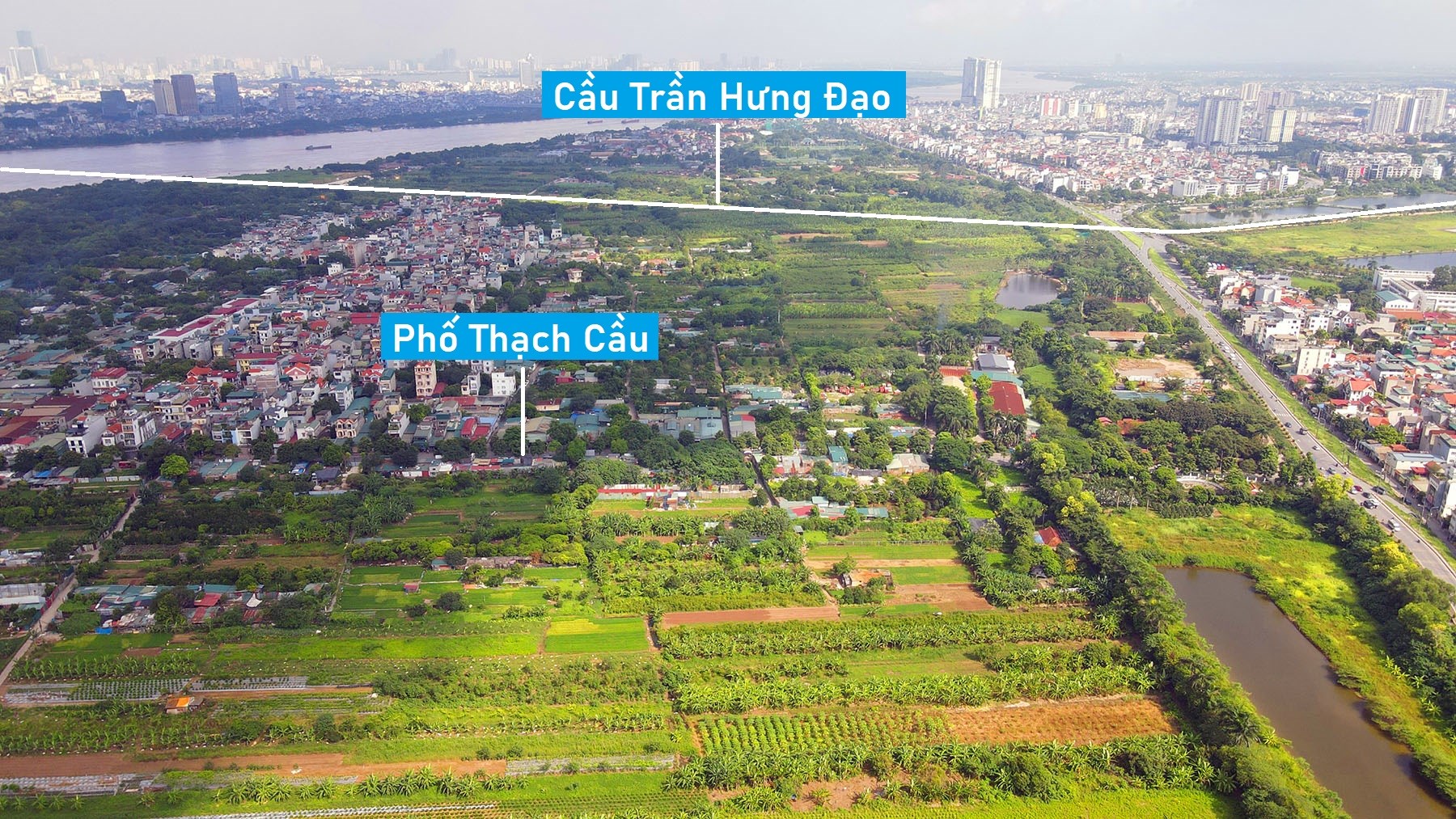 Toàn cảnh khu đất quy hoạch nhà ở 138,6 ha bên sông Hồng đoạn cầu Vĩnh Tuy vừa đưa vào kế hoạch sử dụng đất