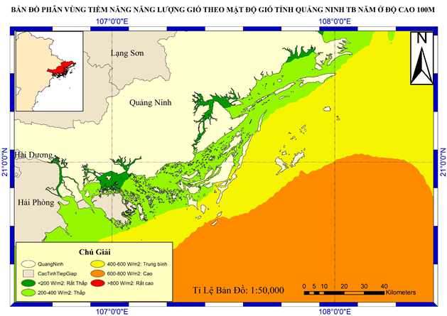 Nghiên cứu phân vùng tiềm năng năng lượng gió ngoài khơi tỉnh Quảng Ninh