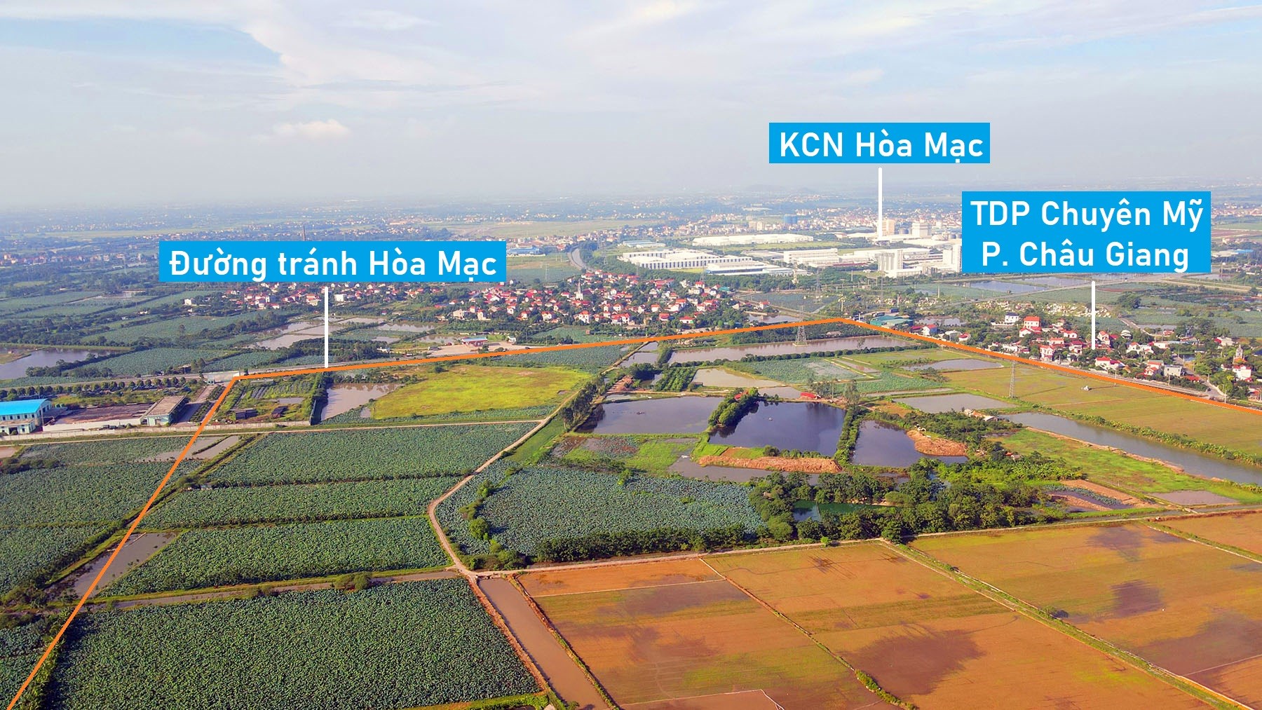 Toàn cảnh vị trí quy hoạch KCN Châu Giang 1 ở TX Duy Tiên, Hà Nam