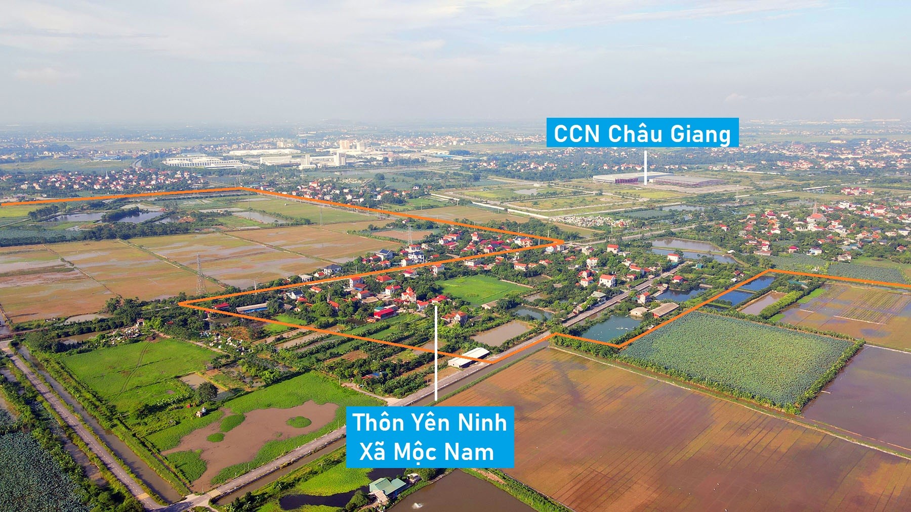 Toàn cảnh vị trí quy hoạch KCN Châu Giang 1 ở TX Duy Tiên, Hà Nam