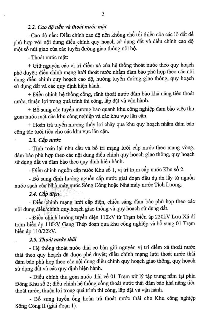 Công bố, công khai Đồ án điều chỉnh cục bộ Quy hoạch phân khu xây dựng tỷ lệ 1/2000 Khu công nghiệp Sông Công II, giai đoạn 2