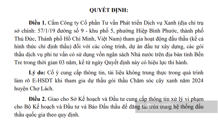 Tỉnh Bến Tre 'đóng cửa 3 năm' với một nhà thầu chăm sóc cây xanh - Ảnh 1.