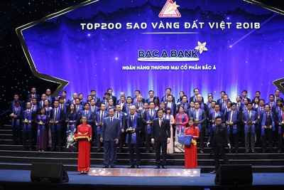 Bắc Á Bank lọt top 100 thương hiệu Sao Vàng đất Việt 2018