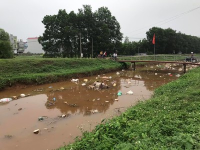 Bắc Giang: Xuất hiện “sông rác” với đầy rẫy túi nilon và xác lợn