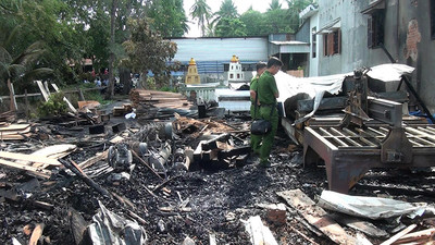 Cháy cơ sở sản xuất đồ gỗ tại An Giang, thiệt hại gần 1 tỷ đồng