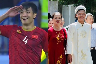 Cầu thủ U23 Việt Nam Bùi Tiến Dũng tổ chức lễ đính hôn cùng bạn gái