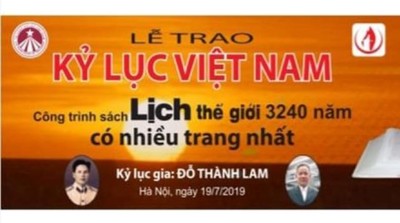 Sách Lịch thế giới 3240 năm được đề cử kỷ lục Việt Nam