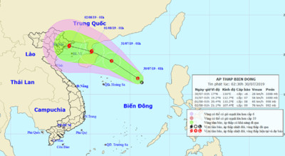 Áp thấp nhiệt đới có khả năng đổ bộ vào Quảng Ninh - Nam Định