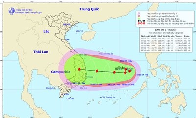 Dự báo thời tiết ngày 6/11:Bão số 6 giật cấp 10 đi vào Nam Trung bộ