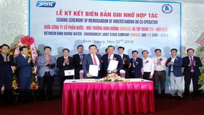 Lễ ký hợp tác giữa Cty CP Nước – MT Bình Dương với Tập đoàn TSK