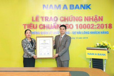 Nam A Bank đạt chứng nhận Tiêu chuẩn ISO 10002:2018