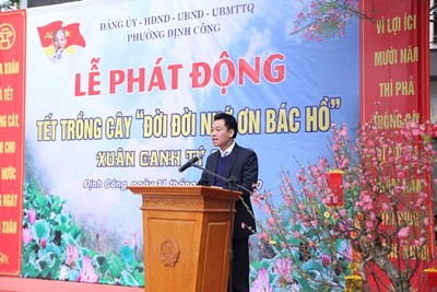 Hà Nội: P. Định Công hưởng ứng Tết trồng cây “Đời đời nhớ ơn Bác Hồ”
