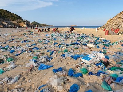 Ninh Thuận: Hàng trăm người thu gom 30 tấn rác, 'giải cứu' bãi biển