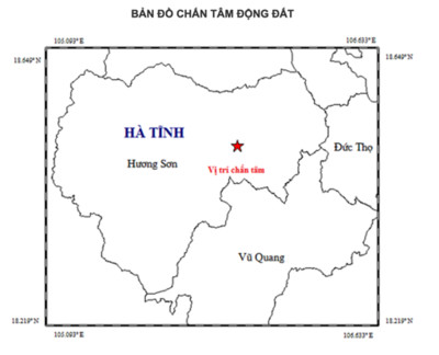Hà Tĩnh: Động đất 2.7 độ richter ở huyện Hương Sơn