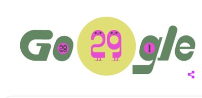 Google Doodle hôm nay 29/2: Chào mừng ngày nhuận năm 2020