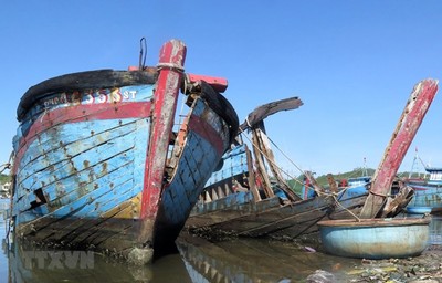 Quảng Ngãi: Nhiều xác tàu đắm ở cảng Sa Huỳnh gây ô nhiễm môi trường