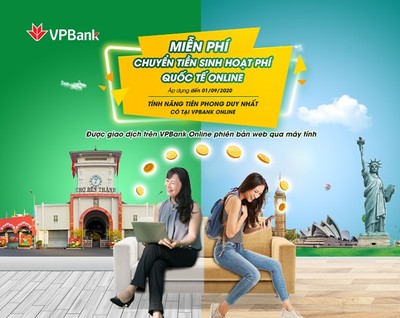 Miễn phí chuyển tiền sinh hoạt cho du học sinh trên VPBank Online