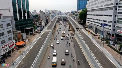Đường vành đai 2 trên cao nghìn tỷ ở Hà Nội trước ngày thông xe