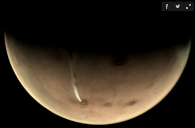 Tái phát hiện dải mây bí ẩn dài 1.600 km trên sao Hỏa