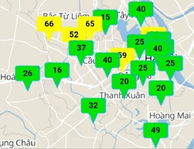 Phần lớn chất lượng không khí Hà Nội ở mức tốt trong hôm nay