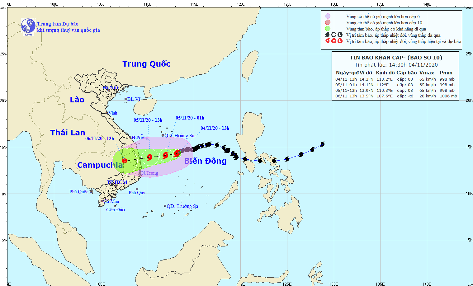 Trước khi đổ bộ, bão số 10 gây mưa và dông lốc ở các tỉnh miền Trung