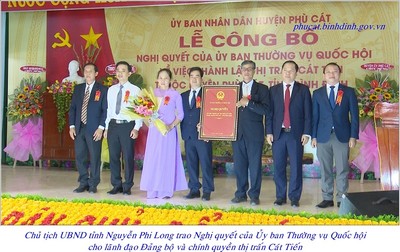 Bình Định: Thành lập thị trấn Cát Tiến, huyện Phù Cát