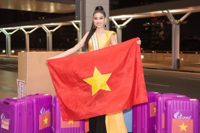Ngọc Thảo mang gần 150kg hành lý dự thi Miss Grand International