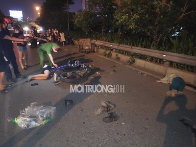 Nữ công nhân vệ sinh môi trường bị tai nạn trên đường Hoàng Hoa Thám