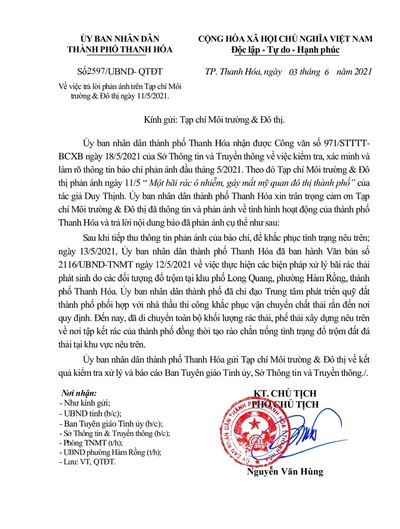 UBND TP Thanh Hóa vào cuộc xử lý tình trạng bãi rác thải bị đổ trộm