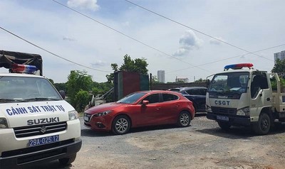 Quận Hoàng Mai: Đóng cửa bãi xe không phép tại bán đảo Linh Đàm