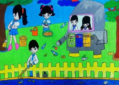 “Môi trường xanh” là chủ đề vẽ tranh từ trường TH Võ Thị Sáu